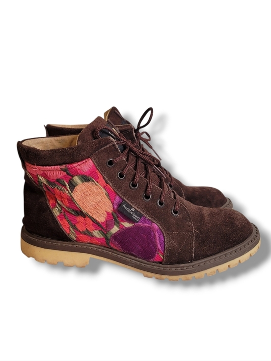 Angel Lozano Shoes - Angel Lozano Mexico Floral Embroidered Ankle Boots Size 8